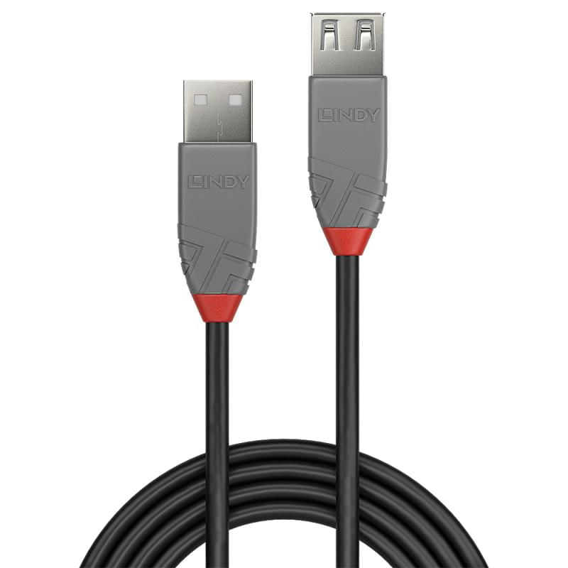 Cablu Lindy 3m USB 2.0 Type A Ext, Anthr