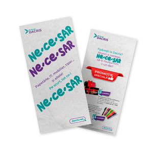 Flyer DL față/verso – tipar policromie, carton DCM 150 g/mp