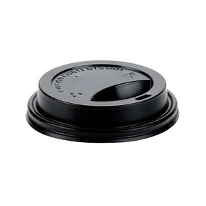 Capac plastic negru 90 mm pentru pahare 414–473 ml – Set 100 Buc