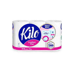 Hartie igienica 3 straturi 6 role/set Kilo Confort