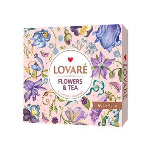 Colectie ceai Lovare Flowers & Tea asortat 60 plicuri 12 arome 102,5 g