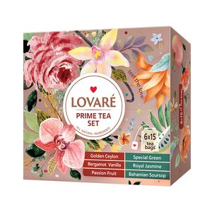 Colectie ceai Lovare Prime Tea asortat 90 plicuri 6 arome 157.5 g