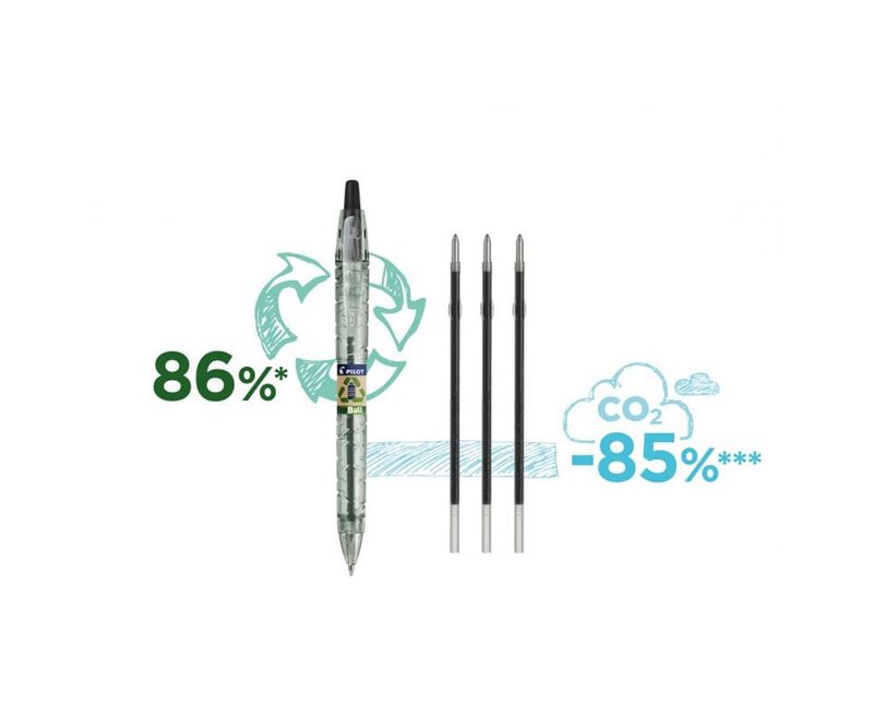 Set-10-pixuri-cu-bila-B2P-Ecoball-Pilot-Begreen-1-0-mm-10-rezerve-B2P-Ecoball-Pilot-Begreen-1-0-mm-varf-gros-albastru-3