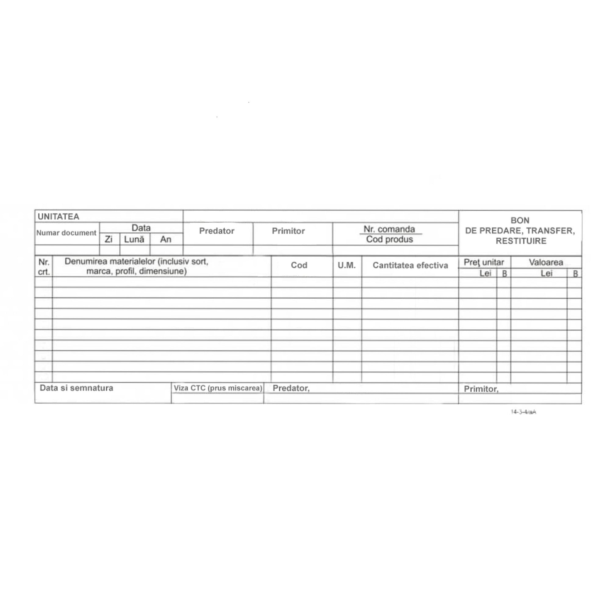Bon transfer carnet A5 cu coperta 100 file cusute - Dacris.net