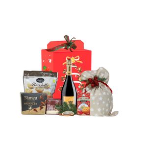 Pachet cadou de Craciun Blanca cu spumant panettone trufe si alte delicii