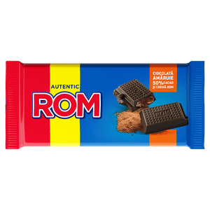 Ciocolata neagra Rom cu 50% cacao 88 g