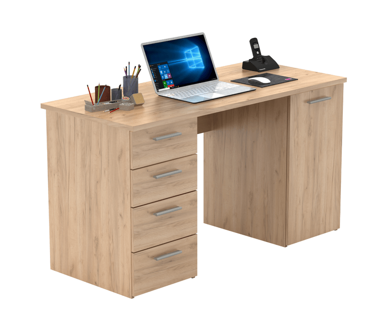 Birou-cu-dulap-și-sertare-din-DTD-laminat-stejar-artisan-137x60x76.3-cm-1