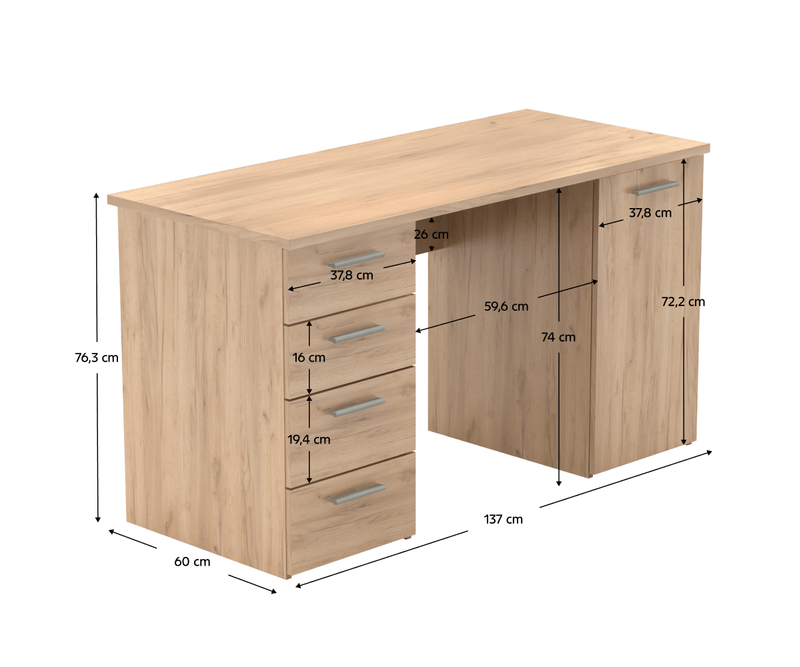 Birou-cu-dulap-și-sertare-din-DTD-laminat-stejar-artisan-137x60x76.3-cm-2