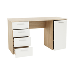 Birou-modern-stejar-sonoma-alb-din-DTD-laminat-vedere-in-diagonală