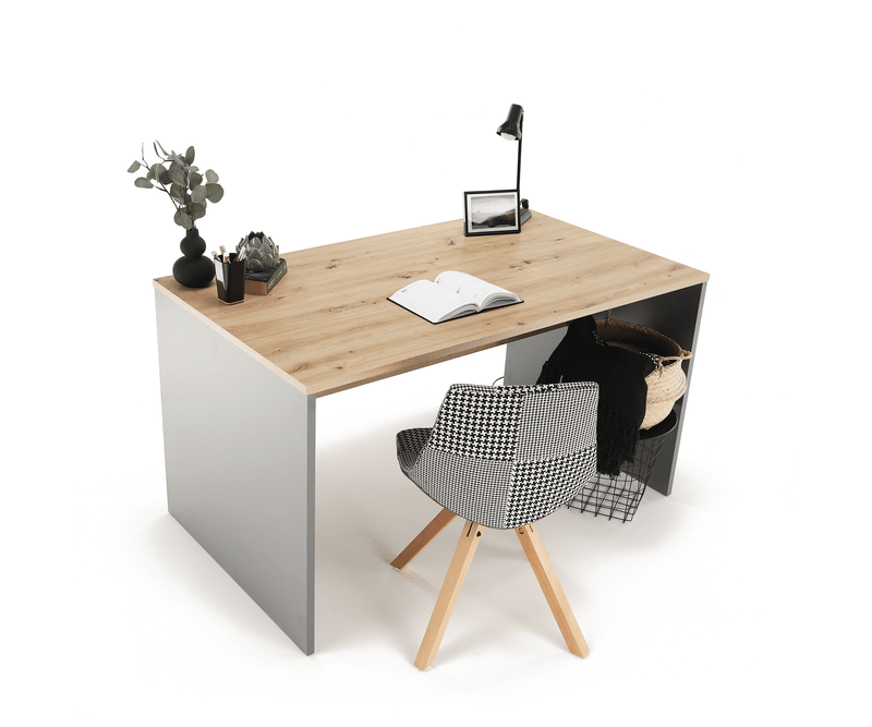 Birou-140x80-cm-stejar-artisan-gri-antracit-in-decor-office-amenajat