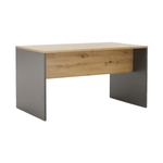 Blat-stejar-artisan-al-biroului-gri-antracit-vedere-oblică-cu-detalii-de-textură