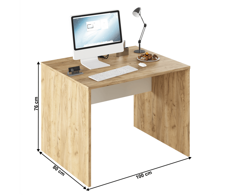 Dimensiuni-birou-stejar-artisan-alb-100x80x76-cm-prezentate-in-schiță-tehnică