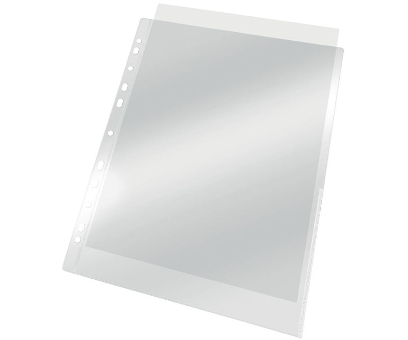 Folie-de-protectie-Esselte-A4-105-microni-deschidere-superioara-si-lateral-dreapta-cu-margine-color-100-bucati-set-verde-0