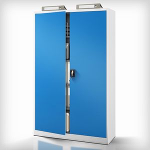 Dulap metalic cu incuietoare JAN II, 1150 x 1850 x 400 mm, gri-albastru