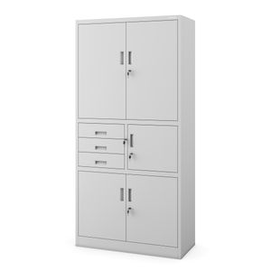 Dulap metalic cu seif FILIP II, 900 x 1850 x 400 mm, gri