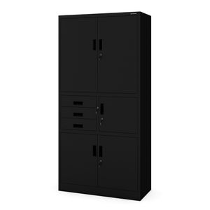 Dulap metalic cu seif FILIP II, 900 x 1850 x 400 mm: negru