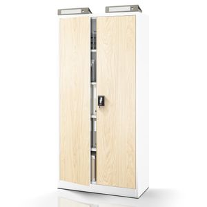 Dulap metalic cu incuietoare JAN H, 900 x 1950 x 400 mm, Eco Desig: alb-stejar sonoma