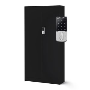 Dulap metalic de birou pentru dosare DANIEL, 900 x 1850 x 400 mm, negru