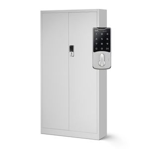 Dulap metalic pentru birou DANIEL, 900 x 1850 x 400 mm, gri