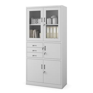 Dulap metalic cu seif FILIP, 900 x 1850 x 400 mm, gri