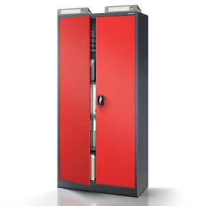 Dulap metalic cu incuietoare JAN H, 900 x 1950 x 400 mm, rosu-antracit