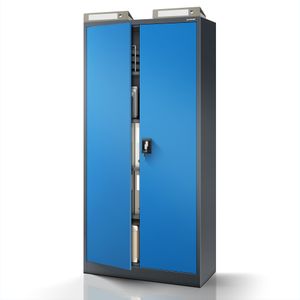 Dulap metalic cu incuietoare JAN, 900 x 1850 x 400 mm, albastru-antracit