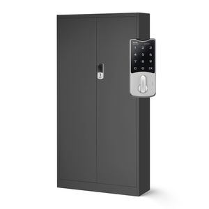 Dulap metalic pentru birou DANIEL, 900 x 1850 x 400 mm, antracit