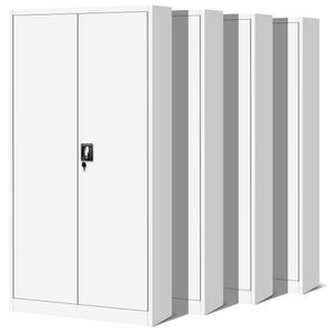 Set 4x dulap metalic cu incuietoare JAN H, 900 x 1950 x 400 mm, alb