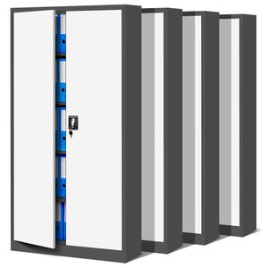 Set 4x dulap metalic cu incuietoare JAN H, 900 x 1950 x 400 mm, antracit-alb