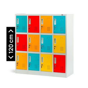 Dulapuri metalice pentru vestiarul gradinitei OLA, 1093 x 1200 x 450 mm, multicolor