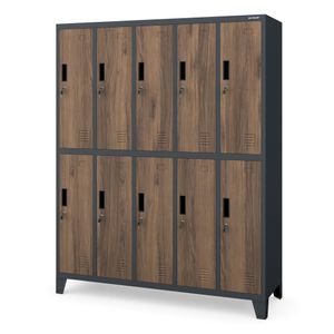 Dulap de siguranta cu 10 usi BARTEK, 1360 x 1720 x 450 mm, Eco Design: nuc-antracit