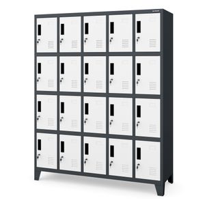 Dulap metalic ROBERT, 1360 x 1720 x 450 mm, alb-antracit