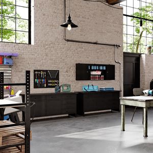 Dulap scule LEO, 1600 x 600 x 200 mm, negru