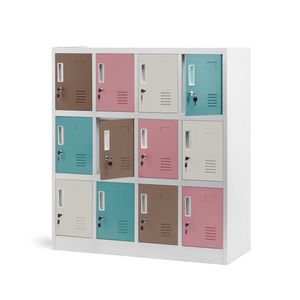 Dulapuri metalice pentru vestiarul gradinitei OLA, 1093 x 1200 x 450 mm, amestec de pastelate