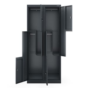 Dulap haine metalic tip L JULIA, 800 x 1850 x 450 mm, antracit