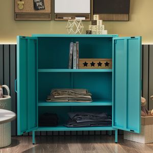 Dulap cu rafturi VITO, 800 x 1015 x 400 mm, Modern: verde marin