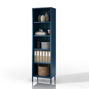 Biblioteca living MARIO, 500 x 1800 x 350 mm, Modern: albastru inchis