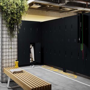 Dulap vestiar BHP metalic cu 10 usi BARTEK 1360 x 1720 x 450 mm, negru