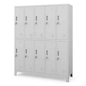 Dulap de siguranta cu 10 usi BARTEK, 1360 x 1720 x 450 mm, gri