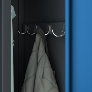 Dulap social cu patru compartimente KACPER, 800 x 1800 x 500 mm, albastru-antracit