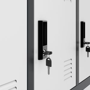 Dulap vestiar social MARCIN, 900 x 1850 x 400 mm, antracit-alb