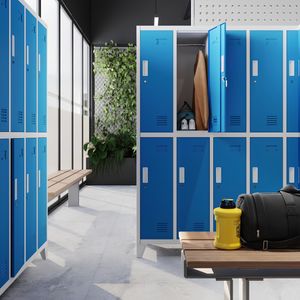 Dulap de siguranta cu 10 usi BARTEK, 1360 x 1720 x 450 mm, gri-albastru