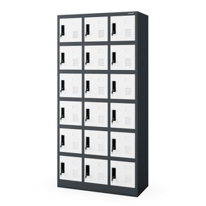 Dulap social cu dulapuri KAROL, 900 x 1850 x 400 mm,  antracit-alb