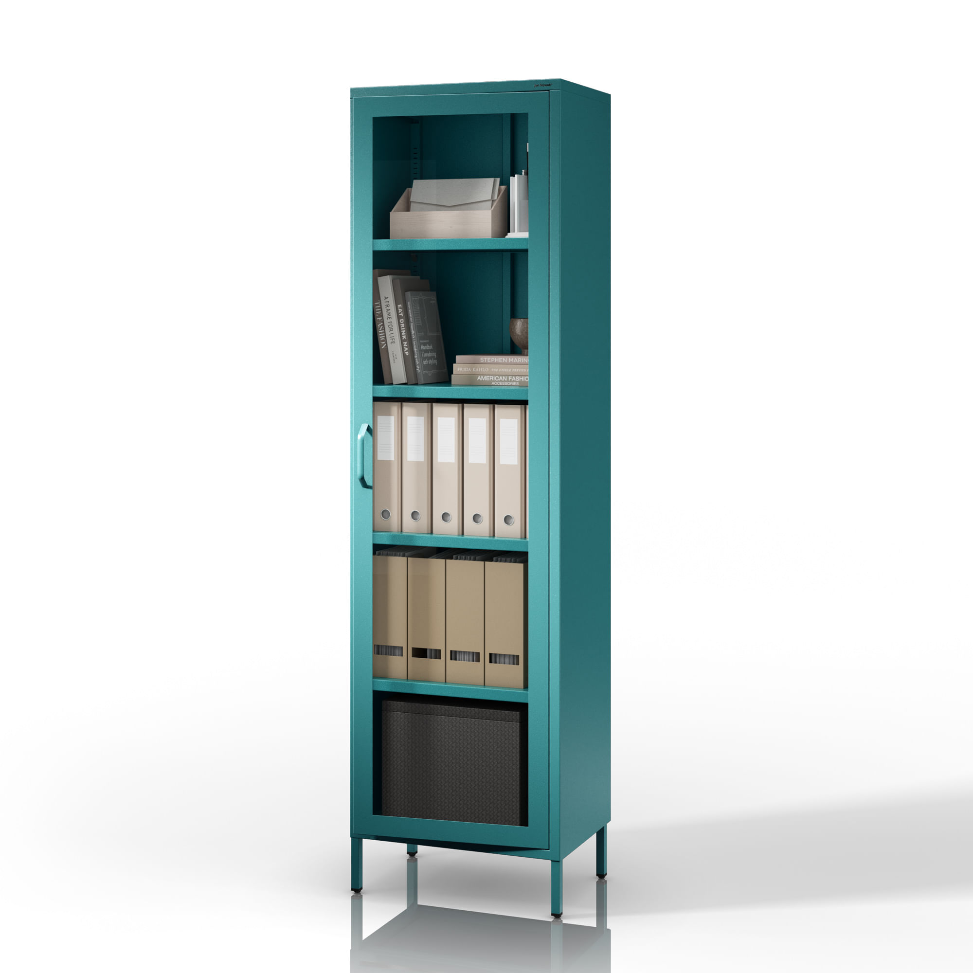 Vitrină living LUIGI 500 x 1800 x 350 mm, Modern: verde marin