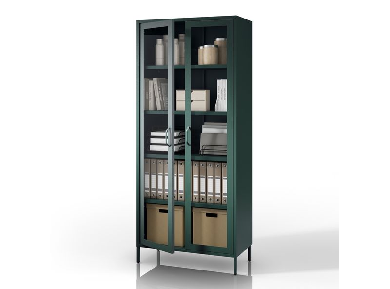 Vitrină living ANGELO 800 x 1850 x 450 mm, Modern: verde smarald