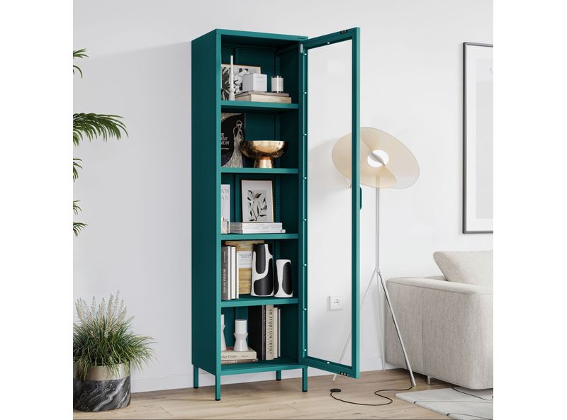 Vitrină living LUIGI 500 x 1800 x 350 mm, Modern: verde marin