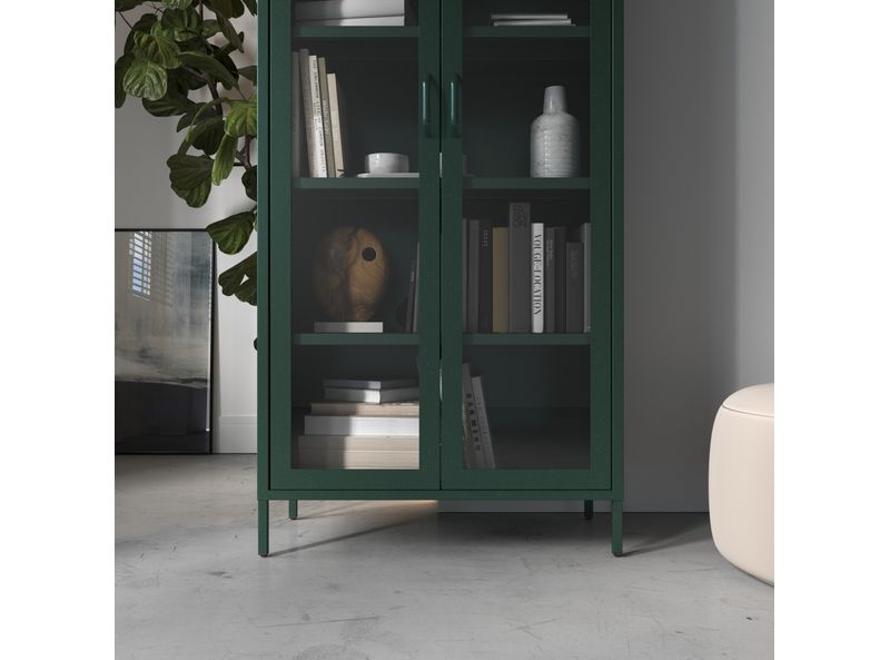 Vitrină living ANGELO 800 x 1850 x 450 mm, Modern: verde smarald