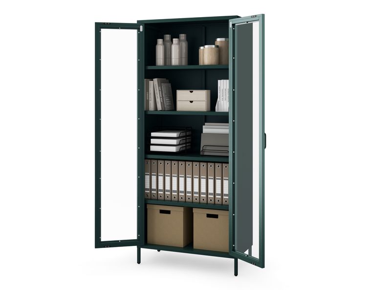 Vitrină living ANGELO 800 x 1850 x 450 mm, Modern: verde smarald