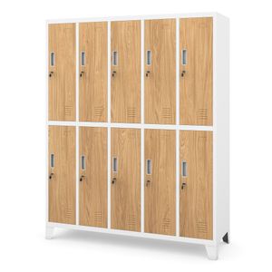 Sifonier BHP pentru haine alb/stejar auriu: Eco Design cu 10 usi BARTEK