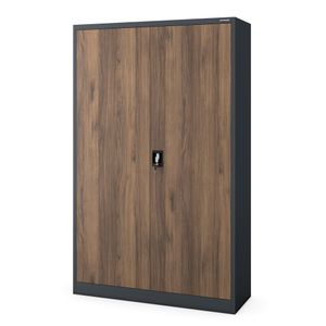 Dulap metalic de birou pentru documente JAN II, Eco Design: antracit/nuc